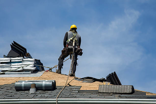 Professional Gutter Installation technician working in Palmer, MA